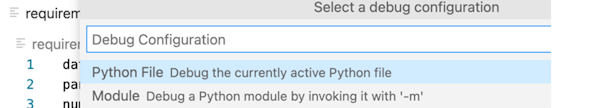 Python file debug configuration