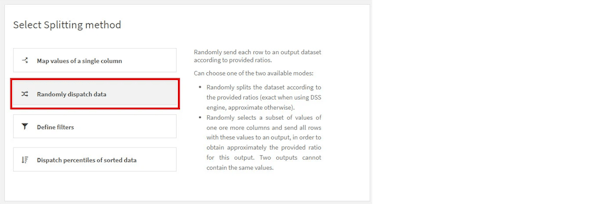 Splitting Method Randomly Dispatch Data