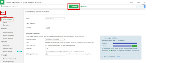Train and Test Dataset Dataiku Design